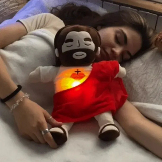 Jesús te acompaña mientras duermes — Peluche con respiración y sonido que transmite paz