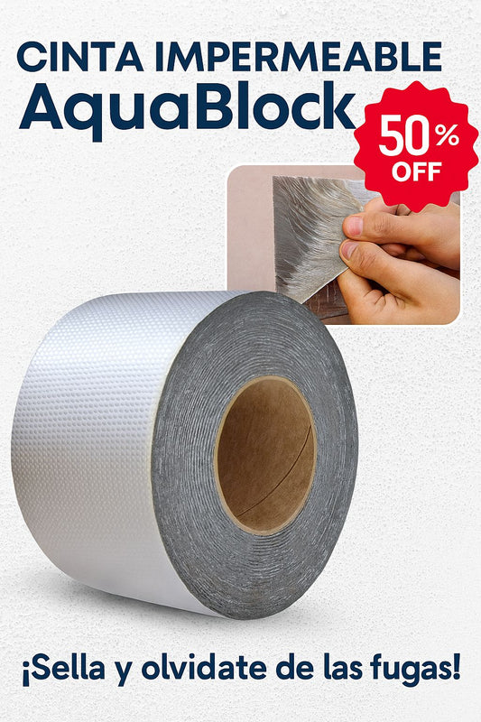 Cinta Impermeable AquaBlock™ 5 m x 10 cm – Sella fugas al toque