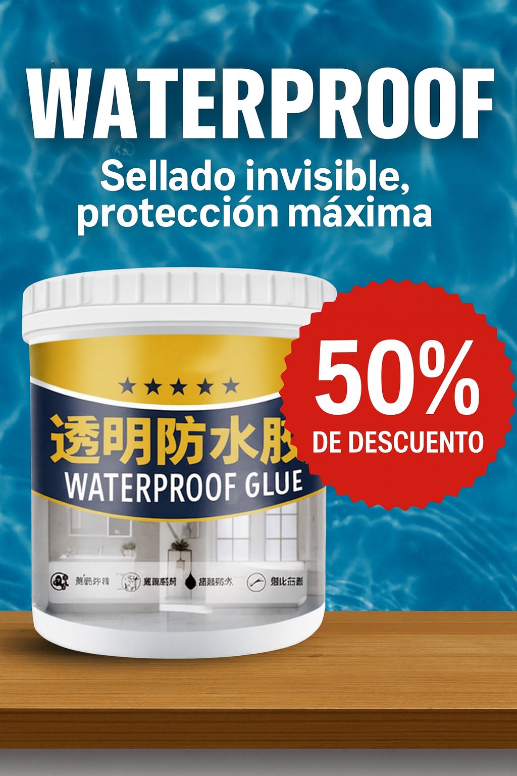 Sellador WaterProof™ 230 g – Sella tus goteras al instante, incluso bajo la lluvia