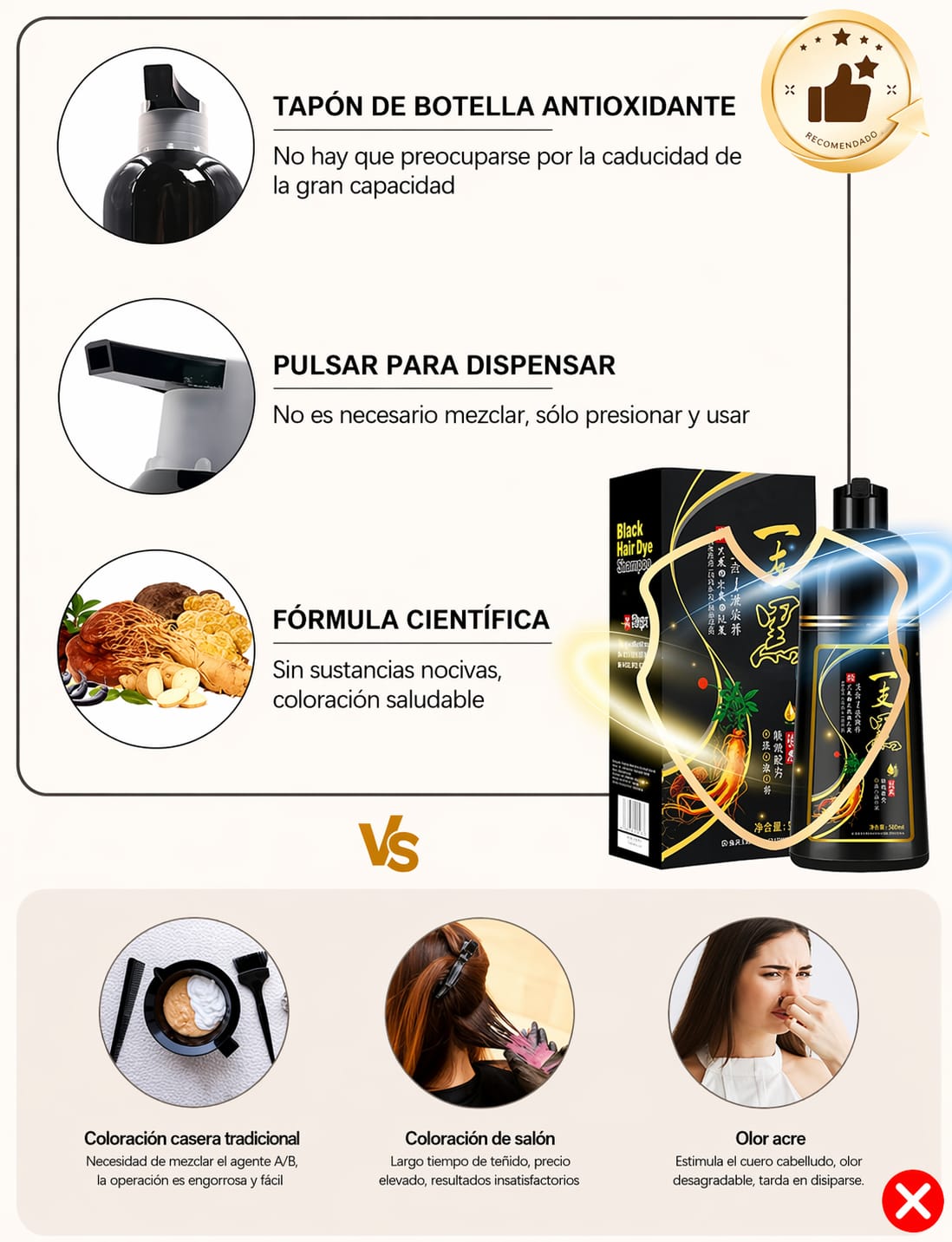 Shampoo 3 En 1 Para Canas