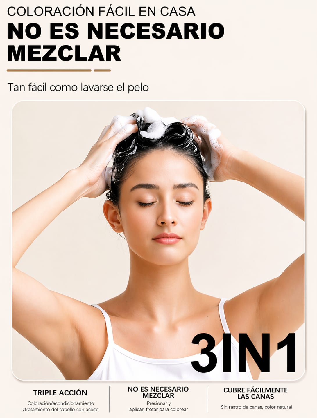 Shampoo 3 En 1 Para Canas